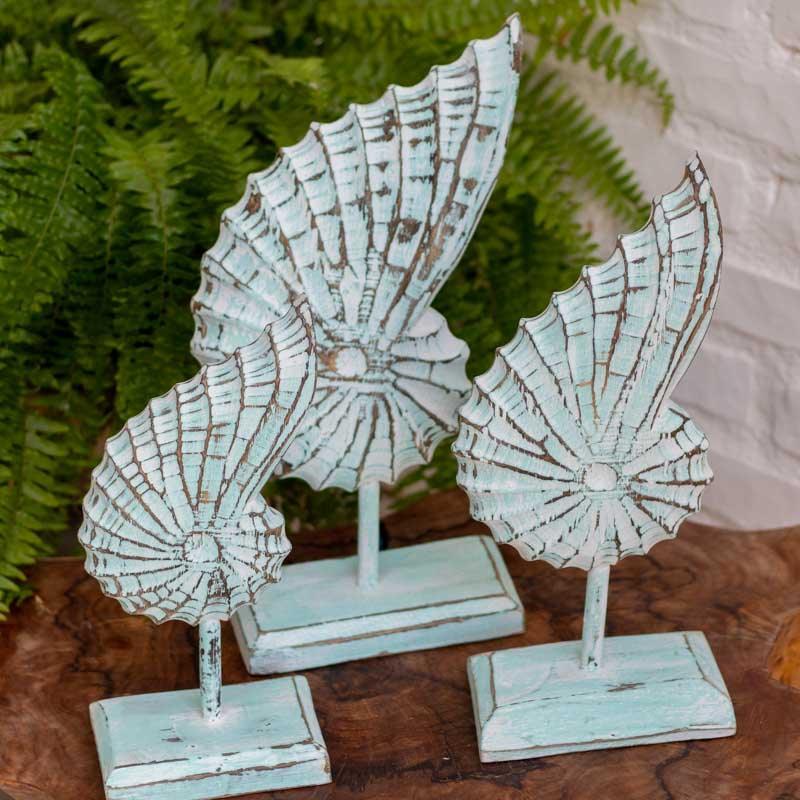escultura madeira trio conchas artesanais caracol mar oceano praia verao calor decoracao tropical nautica bali indonesia loja artesintonia 04 
