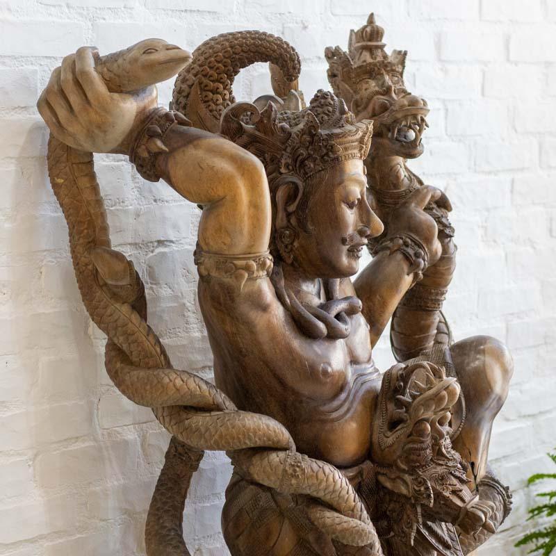 escultura madeira bhima bali india indonesia artesanal entalhada mahabharata loja 04