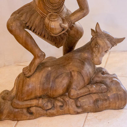 escultura shiva artesanal deus hindu nandi vaca sagrada india bali decoracao madeira renovacao loja artesintonia 04
