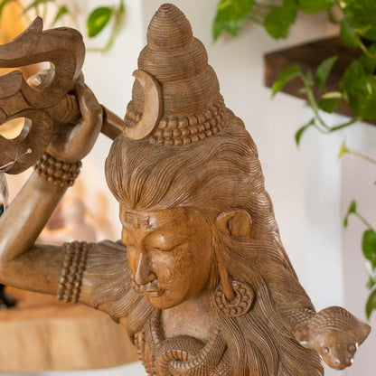 escultura shiva artesanal deus hindu nandi vaca sagrada índia bali decoração madeira renovação loja artesintonia 06