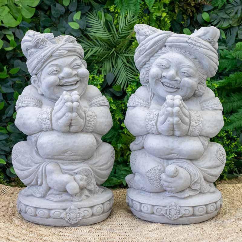 par esculturas lime stone rocha bali bolobolo indonesia decoracao jardim zen garden alegria felicidade saudacao cultura estatuas comprar loja artesintonia