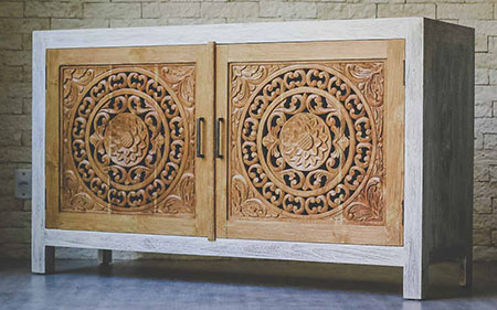 banner colecao moveis puxadores entalhados balineses mobilia madeira mobiliario oriental