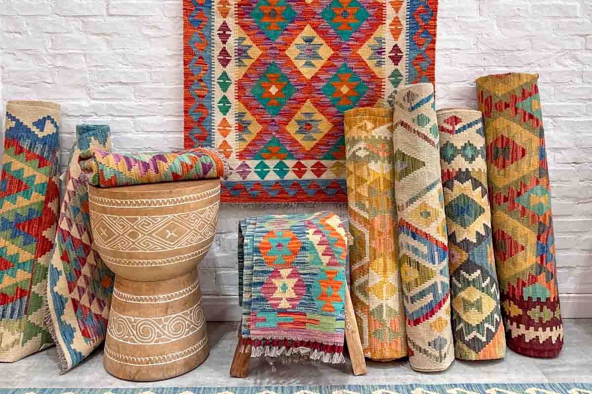 banner colecao tapetes passadeiras artesanais kilim indianos persas afegaos iranianos decoracao sala living