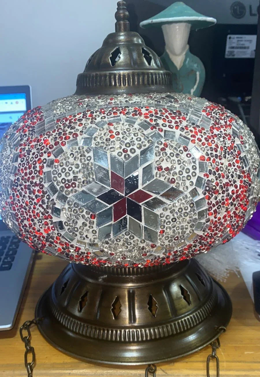 Lustre Turco de Teto Miçangas Vermelhas