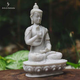 estatua estatueta budinha buda nepal buddha protecao decoracao casa zen ambientes objetos marmorite marmore fengshui artesintonia budismo 2