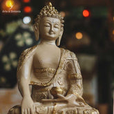 escultura buda budda buddha budismo marmorite meditando bege gold home decor decoracao zen garde lar casa arte decorativa
