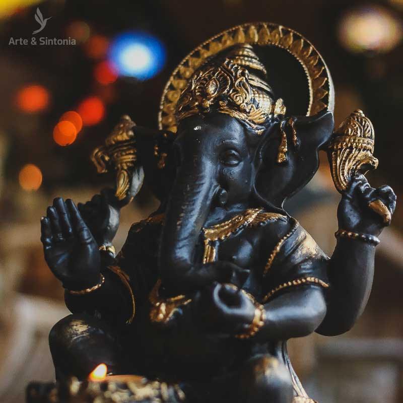 Escultura Deus Ganesh c/ Porta-Vela - Arte &amp; Sintonia Ganesh, Hindus, Luz Velas, Marmorite, Velas e Porta Velas, Zen