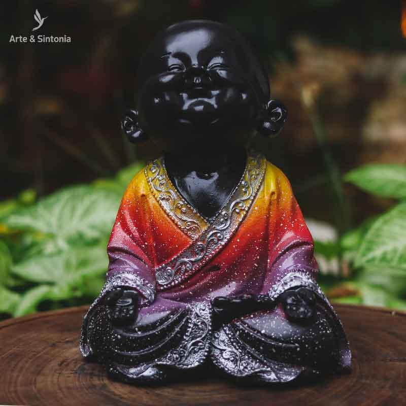 estatueta estatua escultura monge decorativo colorido zen budista budismo home decoration marmorite marmore mistico covinhas mystic artesintonia 1