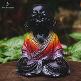estatueta estatua escultura monge decorativo colorido zen budista budismo home decoration marmorite marmore mistico covinhas mystic artesintonia 1