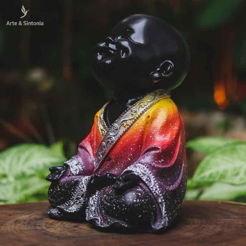 estatueta estatua escultura monge decorativo colorido zen budista budismo home decoration marmorite marmore mistico covinhas mystic artesintonia 6