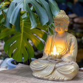 Luminária Buda com Lótus em Marmorite - Arte & Sintonia Abajur, Abajures, Buda, Buda All, Luminárias, Lótus, Marmorite, Zen