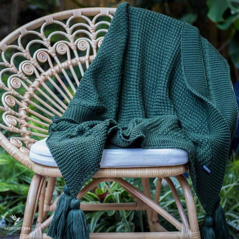 mantas artesanais artesanatos brasileiros home decor decoracao casa artigos artesanais textil tricot trico trama lisa verde artesintonia 7