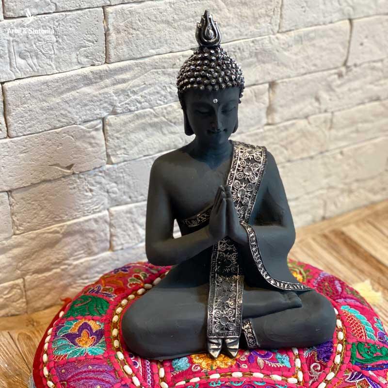 Estatua de Buda meditando de resina decorativa – Arte & Sintonia