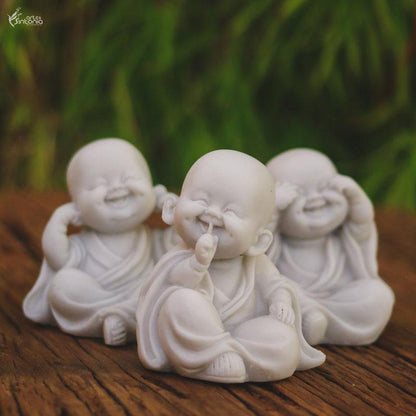 monges surdo cego mudo decoracao zen marmorite budas 1