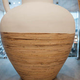 jar rattan terracota zen jardim planta decorativo boho balinês indonésia arte vase art balinese loja online artesintonia