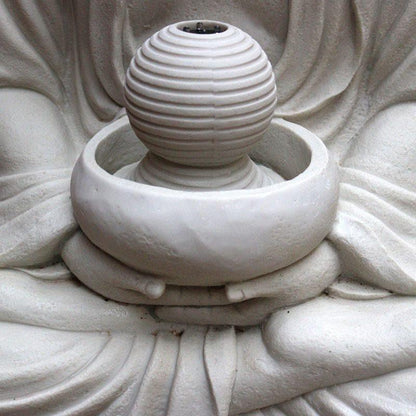 fonte decorativa buda esculpida marmorite branca decor zen artesintonia 5