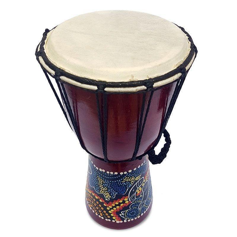 tambor aborigene djembe entalhado madeira pintura colorida feito a mao instrumento balines bali indonesia artesintonia 1