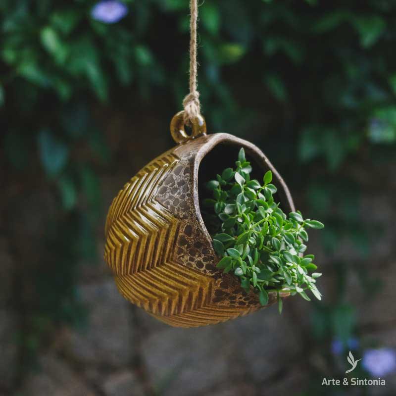vaso caneca ceramica de pendurar artesintonia decoracoes artesanatos china cecil ts vietna cachepot suculentas plantas 1
