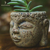 Vaso Cabeça de Buda Antik - Arte & Sintonia Buda All, cimento, Garden, lancamentos, Vaso, Vasos, Zen