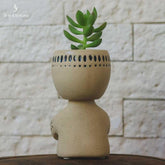 vaso de ceramica boneco funny para suculentas objetos decorativos artesintonia 8