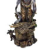 estatua decorativa kuanyin dragao esculpida resina decor zen artesintonia 5