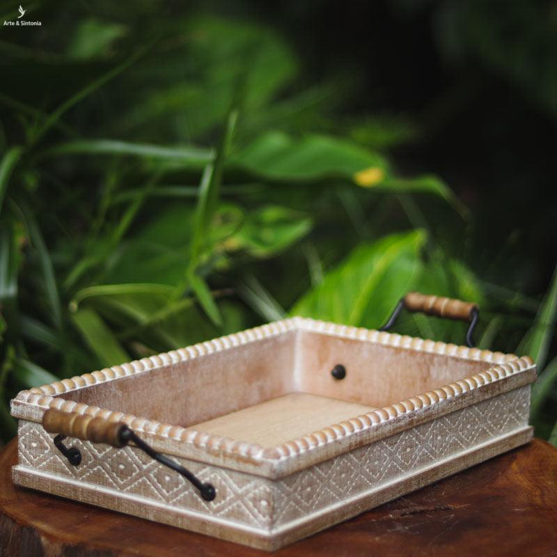 bandeja decorativa indiana artesanal madeira metal lezzi home decor artesintonia 1 