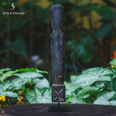 escultura antik madeira corpo primitivo na base home decor decoracao etnica artesanal artesanato artesintonia balsa indonesia artigos objetos