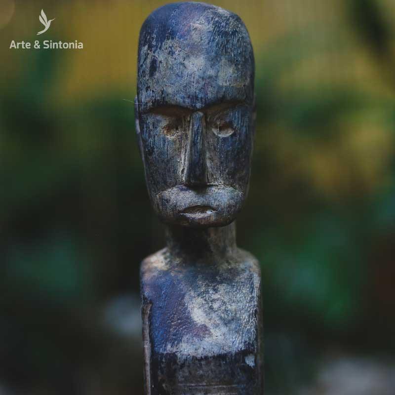 escultura antik madeira corpo primitivo na base home decor decoracao etnica artesanal artesanato artesintonia artifact 5
