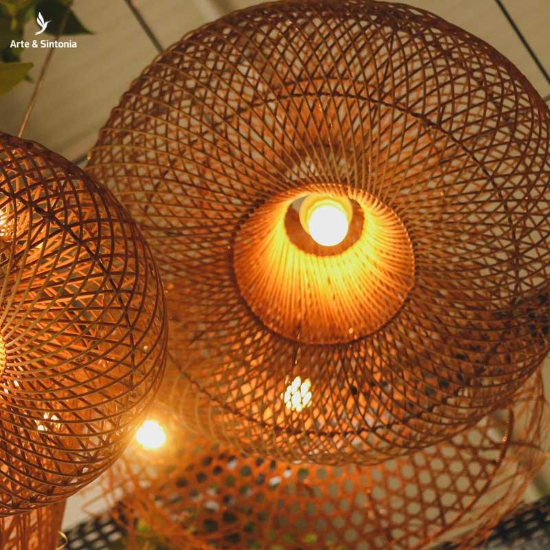 Luminária Bali de Fibra Natural | Rattan - Arte &amp; Sintonia bali 22, boho, fibra, Luminárias, lustre, rattan
