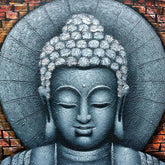 tela quadro pintura face buda muralha decor zen bali indonesia artesintonia 2