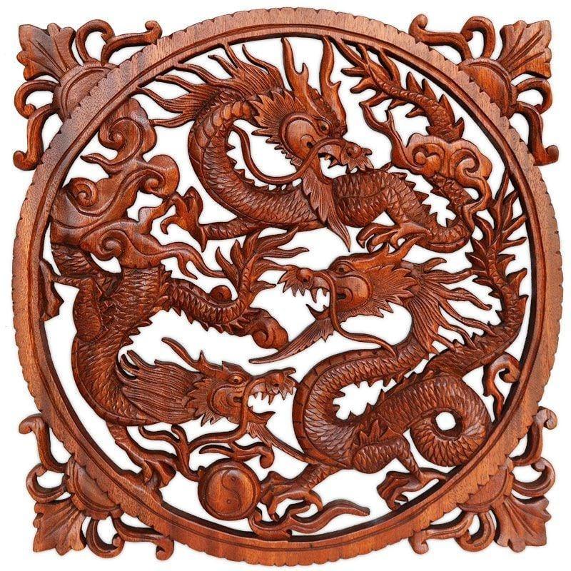 mandala decorativa dragoes bali dragao madeira suar entalhada indonesia artesintonia 1