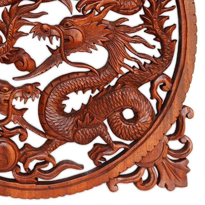 mandala decorativa dragoes bali dragao madeira suar entalhada indonesia artesintonia 3