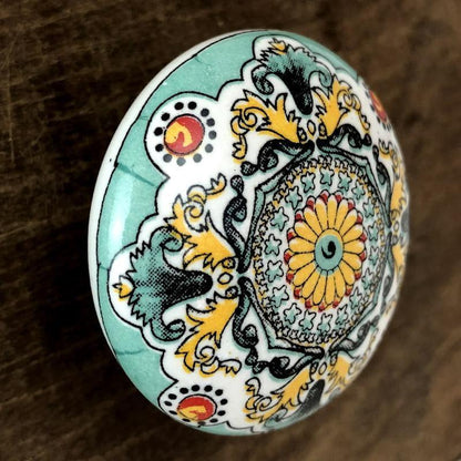 214294 puxador indiano artesanato decor indiana verde arabescos floral artesintonia decoracao ceramica mandala 2