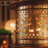 lustre indiano metal pendente luminaria de teto rendada artesanato oriental objetos decorativos artesintonia iluminacao acolhedora 2