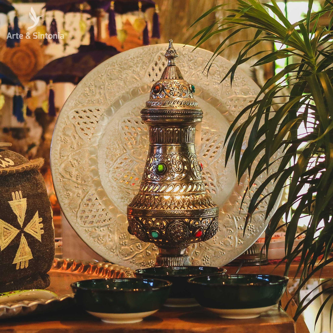 abajur luminaria de mesa objetos decorativos artesanais indianos para decorar sua casa home decoration oriental artesintonia 6