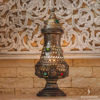 abajur luminaria de mesa objetos decorativos artesanais indianos para decorar sua casa home decoration oriental artesintonia 1