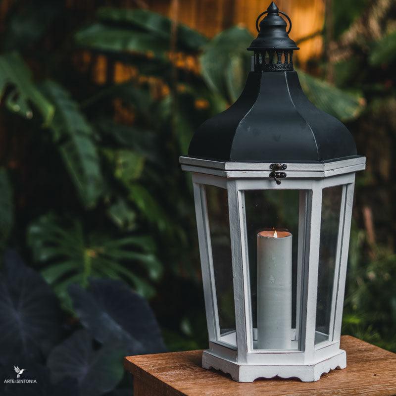 lanterna decorativa porta velas candle madeira metal vidro luminaria home decor handmade artesanal china artesintonia 1 