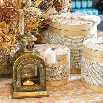 luminaria lanterna porta velas lighting iluminação indiana india decoracao casa home decor ambientes vidro glass metal brown marrom objetos decorativos artesintonia 1