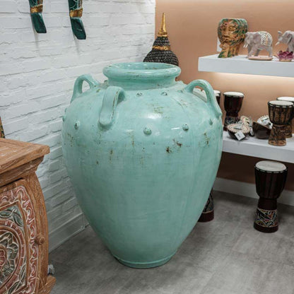 vaso terracota verde jardim zen boho casa decoração artesanato bali indonésia balinese terracotta vase loja artesintonia