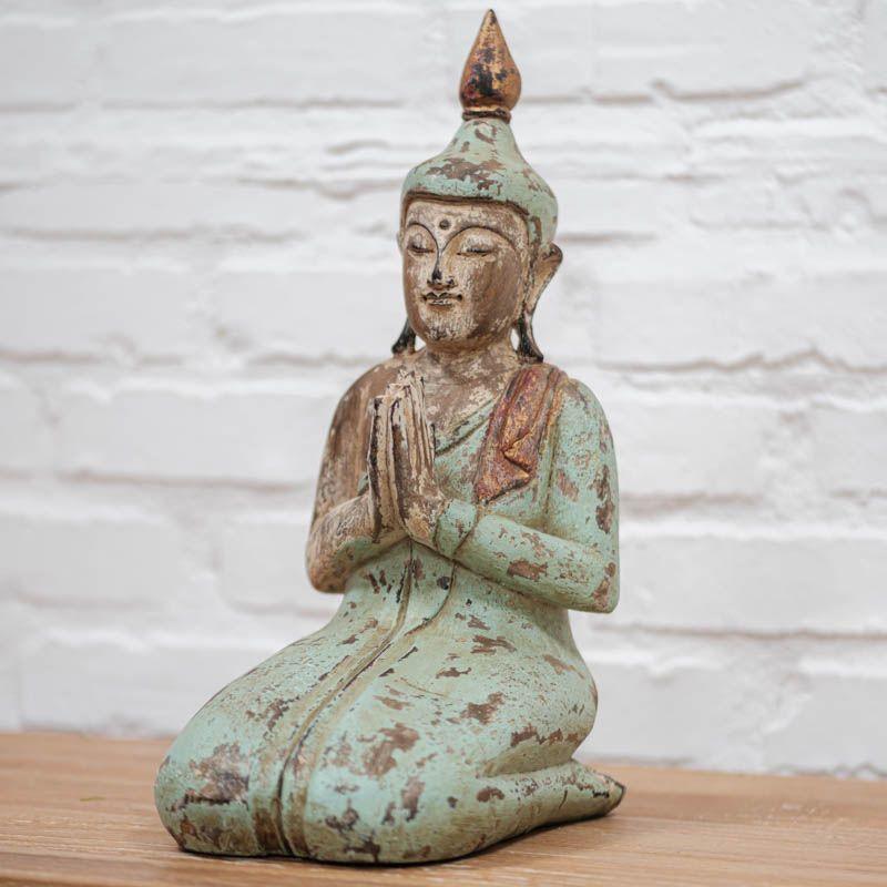 escultura buda buddah esculpido manualmente handmade gratidão gratitude madeira color bali indonésia artesanato zen