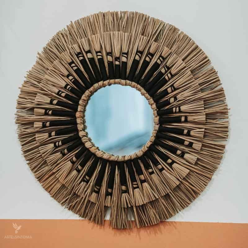 espelho mirror fibra palha natural rattan sol bali balines balines indonésia decor decoration decoração decorativo decorativa arte artesanato artesão