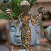 mermaid sereia hindu golden dourada bronze balinesa indonésia estátua artístico decoração loja artesintonia compre