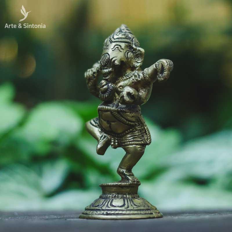 escultura bronze divindade hindu hinduismo ganesh ganesha dancando dancante home decor decoracao zen hindu artesintonia