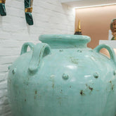 vaso terracota verde jardim zen boho casa decorativo artesanato balinês indonésia vase balinese decorative loja online artesintonia