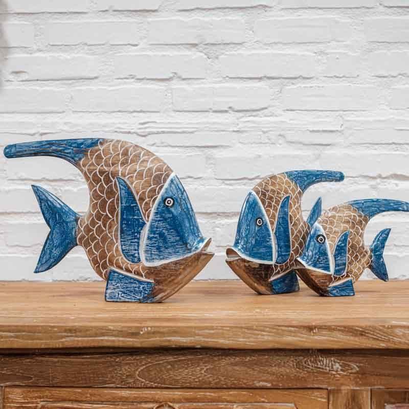 peixe madeira pátina trio objeto decorativo home decoration fish bali indonésia loja comprar artesintonia