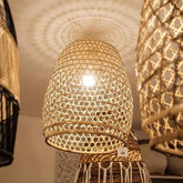 lustre fibra natural bambu decorativo iluminação artesanato bali indonésia bamboo chandelier balinese loja artesintonia
