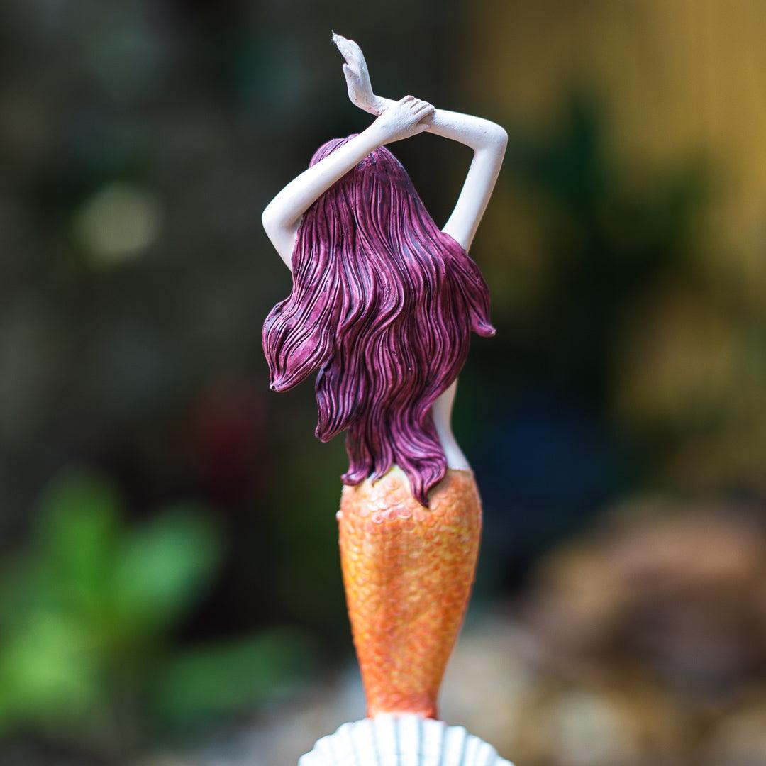 escultura sereia balinese veronese style resin art mermaid concha