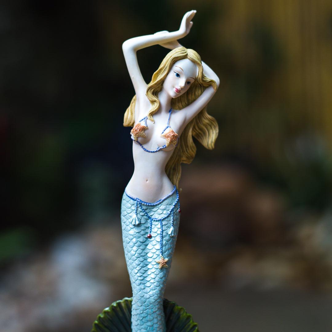 arte sereia balinese decor veronese style resin art mermaid azul