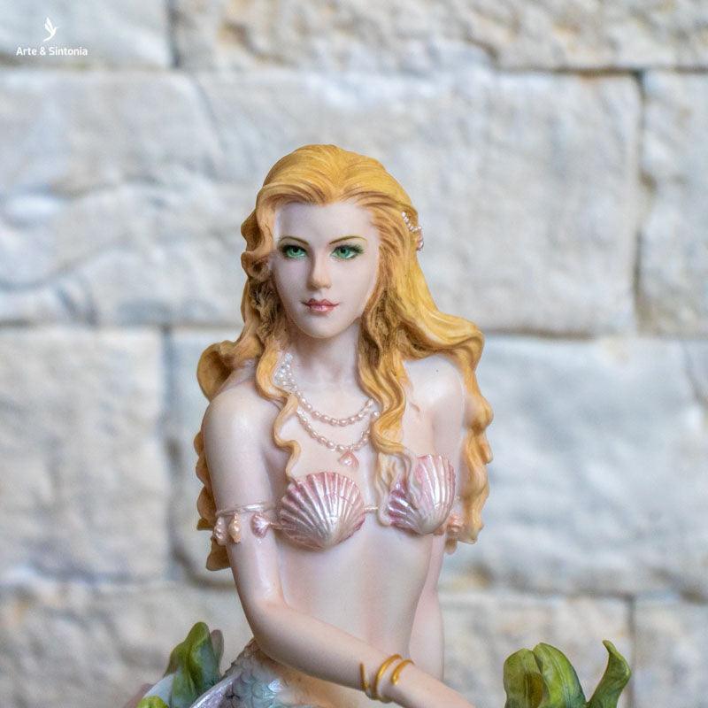 escultura sereia sentada calda verde mermaid resina veronese design artesanato decorativo home decor decoracoes artesintonia 4 