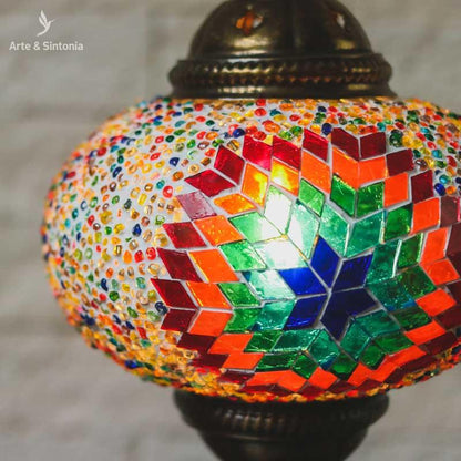 abajur turco rosa mosaico decorativo lamp luminaria turquia turkish artesintonia 2
